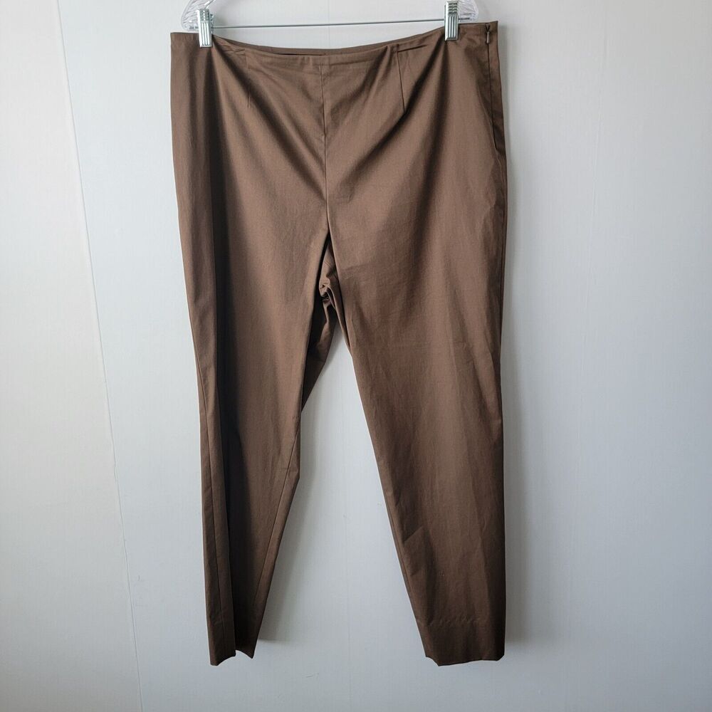worth new york womens  pants size 16‎ side zip straight leg brown